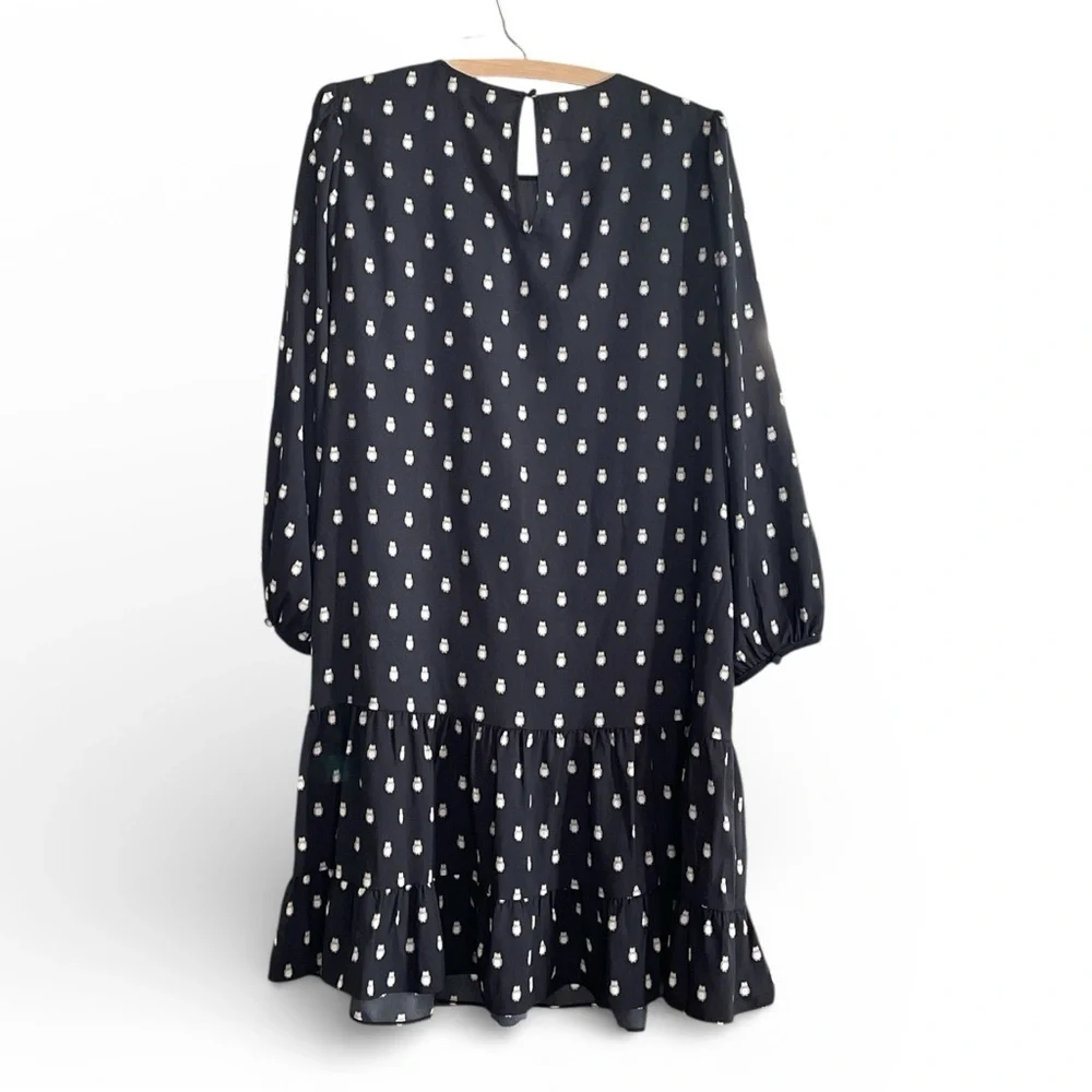 Kate Spade Hoot Night Owl Blaze Blue Shift Dress w/ Tie Waist Detail Size M